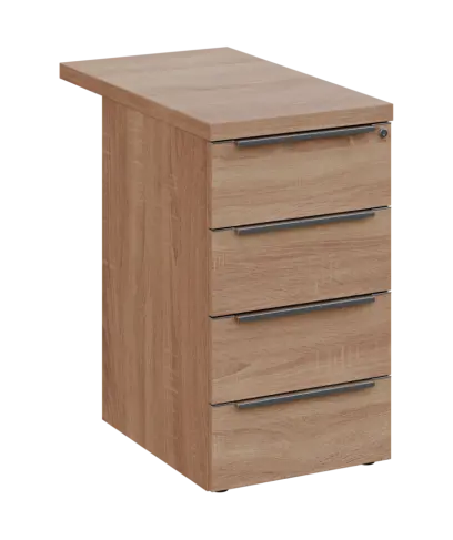 SIKC - 81 kontejner přístavný, 4-zásuvkový, deska 36 mm, centrální zámek, dub bardolino